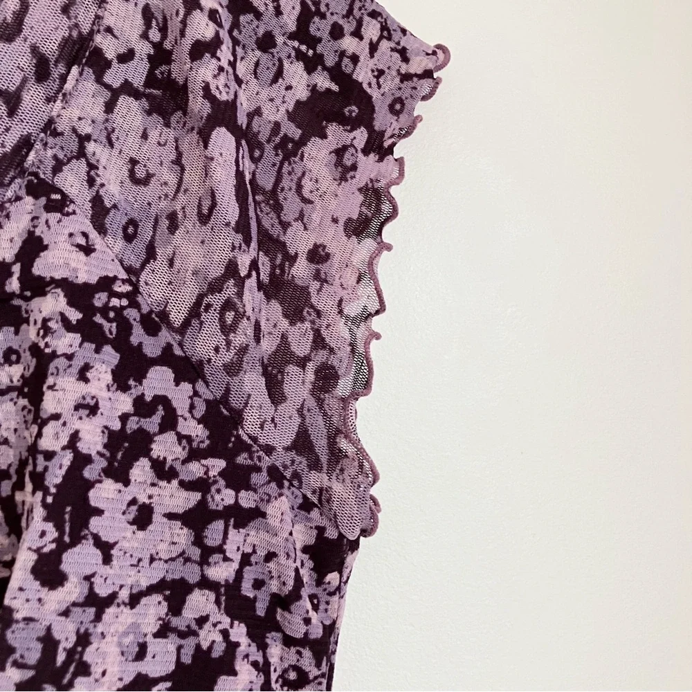 Axcess Y2K Purple Floral Blouse - Picture 4 of 9